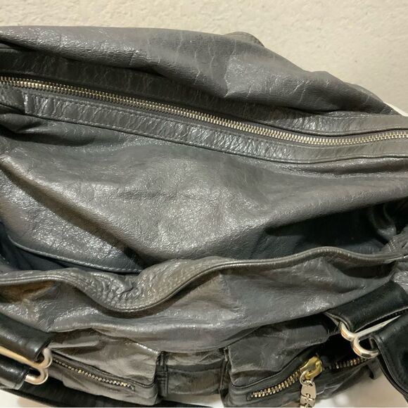 SEE BY CHLOE Large DAYTRIPPER Gray Black Leather Crossbody Handbag Purse Y2K - Picture 15 of 16